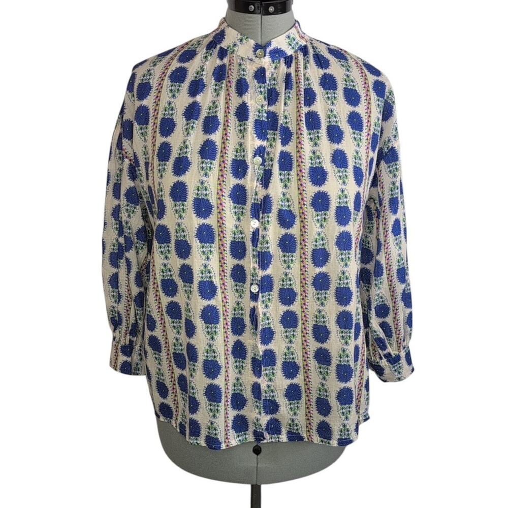 Easy Clothes Women's Button-Up Shirt Est Large Boho Peasant Work Casual
